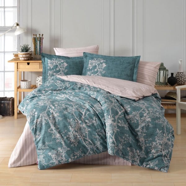Dream Turquoise - Poplin Double Duvet Cover Set