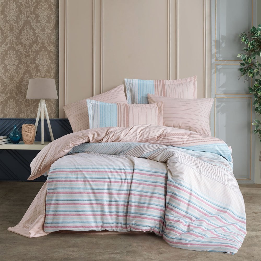 Trella Turquoise - Poplin Double Duvet Cover Set