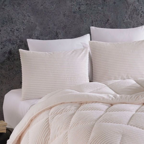 Premium Soft Çift Kişilik Yorgan Seti Krem