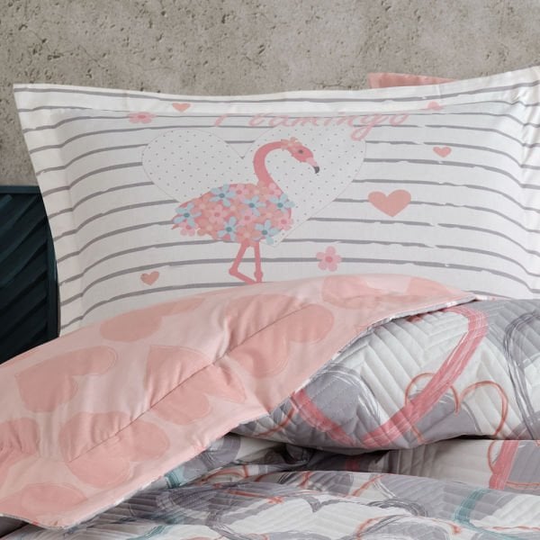 Diana Gray Single Quilted Duvet Cover Set