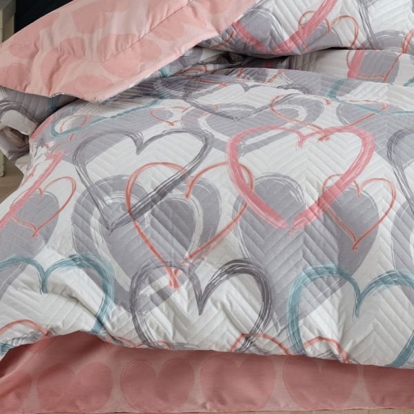 Diana Gray Single Quilted Duvet Cover Set