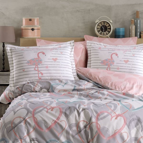 Diana Grey - Poplin Double Duvet Cover Set