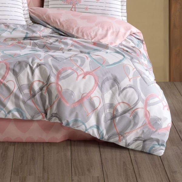 Diana Grey - Poplin Double Duvet Cover Set