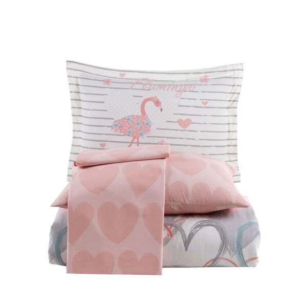 Diana Grey - Poplin Double Duvet Cover Set