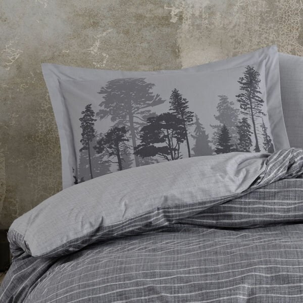 Tully Grey - Poplin Studio Single Duvet Cover Set