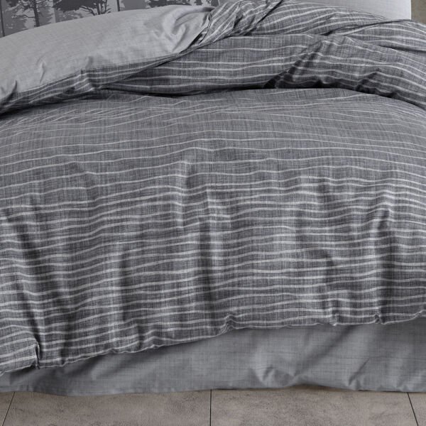 Tully Grey - Poplin Studio Single Duvet Cover Set