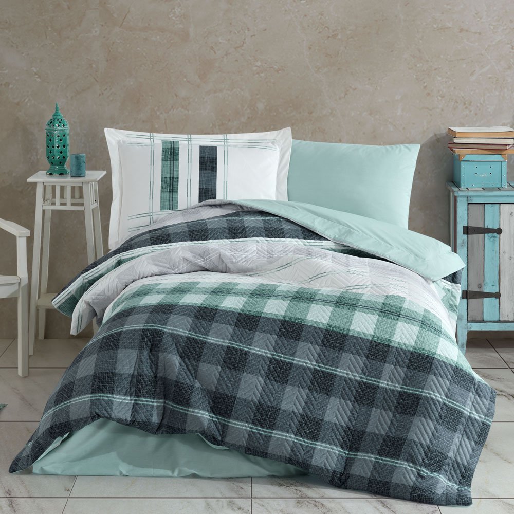 Suelita Green - Single Quilted Duvet Cover Set