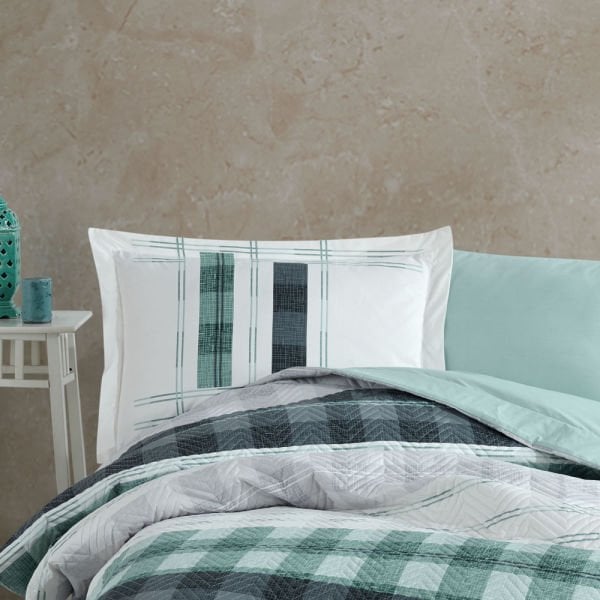 Suelita Green - Single Quilted Duvet Cover Set