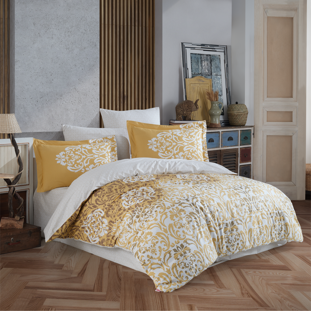 Serenity Gold - Poplin Çift Kişilik Nevresim Takımı