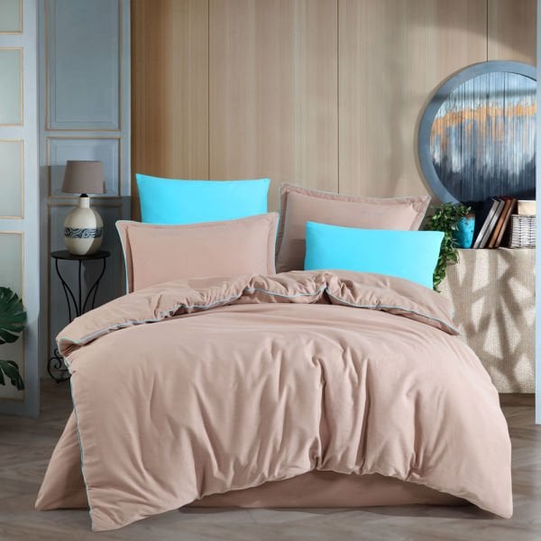 Twill Double Duvet Cover Set - Milk Coffee