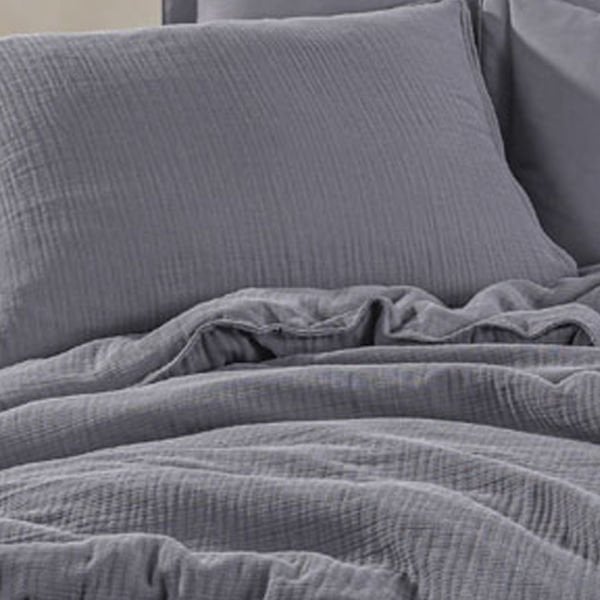 Muslin Double Duvet Cover Set - Smoke