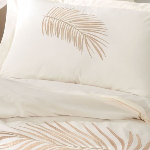 Premium Silvana Cream - Poplin Double Embroidered Duvet Cover Set